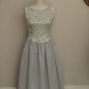 1980's Jessica McClintock for Dillard's Prom Dress with Crinoline